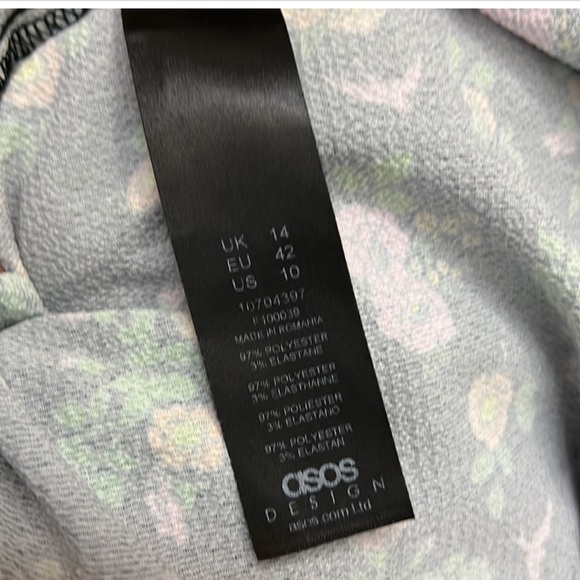 ASOS design floral wrap front mini dress size 10 - Picture 5 of 7